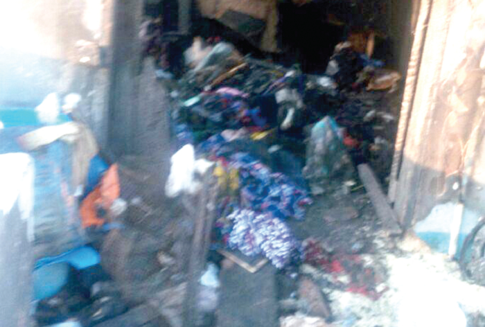 • Remains of the fire officer’s room at Nkoranza